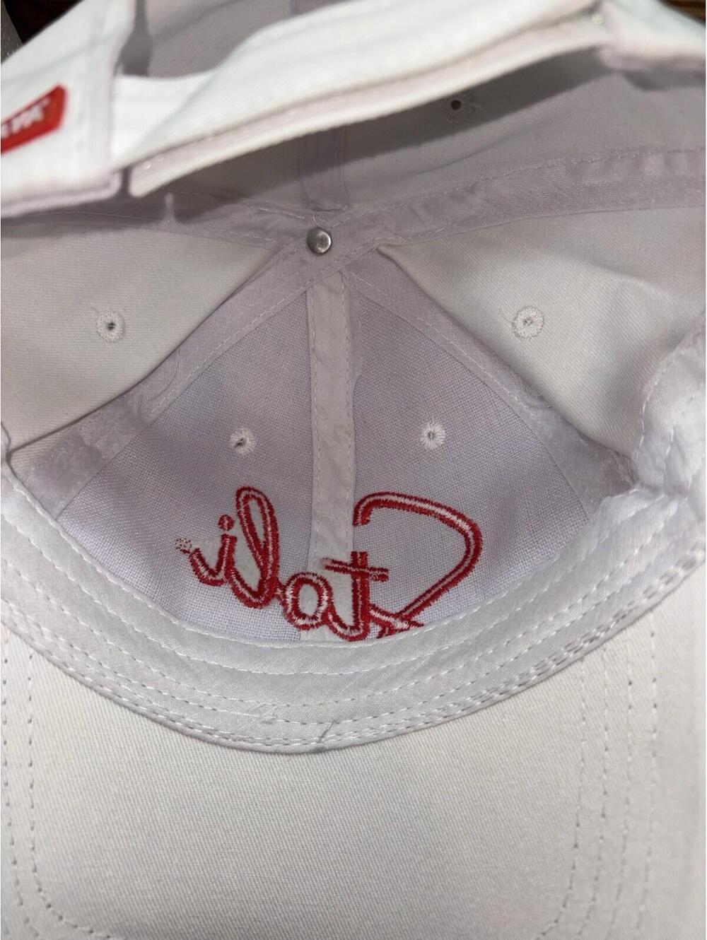 STOLI Vodka White Cap Hat Adjustable Strapback Red Accents Stolichnaya Script - Picture 10 of 10